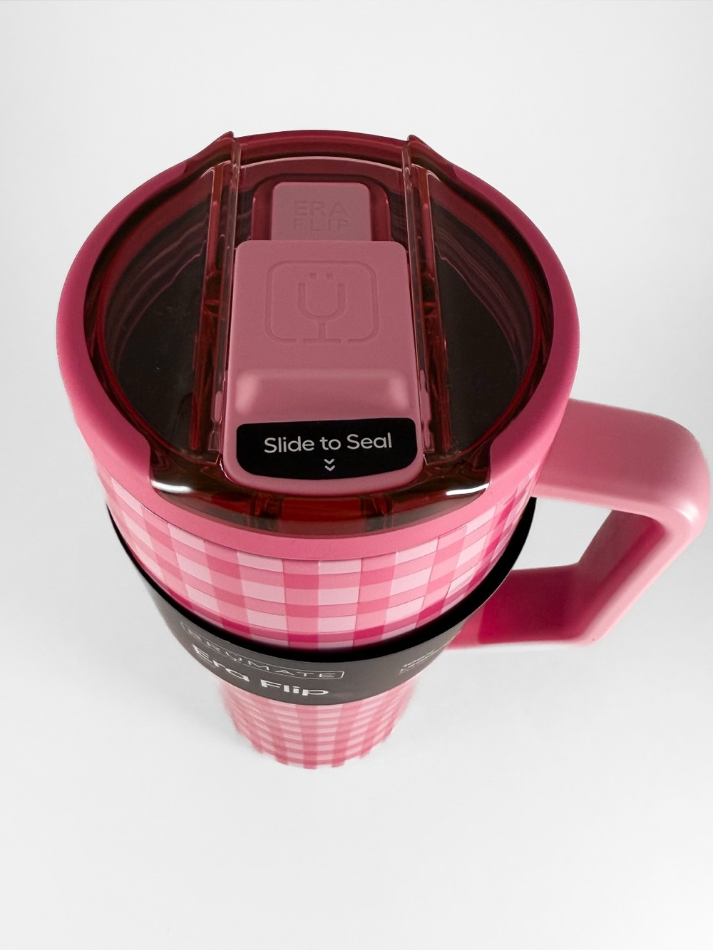 BruMate 30oz Stainless Steel Era Flip Water Bottle - Pink Gingham - Madi Nelson - Picture 5 of 14